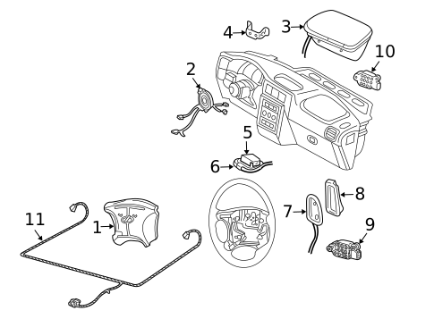 Air Bag Components for 2001 Pontiac Montana #0