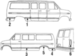 E9UZ1529038B8A - Body: Molding for Ford: E-150 Econoline, E-250 Econoline, E-350 Econoline, E-350 Econoline Club Wagon Image