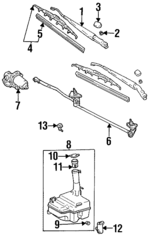 8522116181 - Body: Wiper Arm for Toyota Image