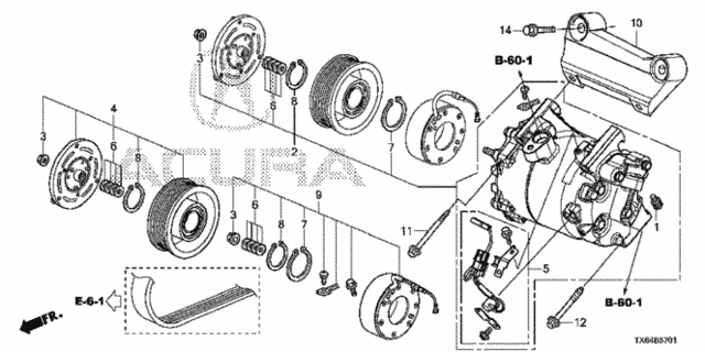 A/C Air Conditioner (Compressor) (2.4L) for 2016 Acura ILX #0