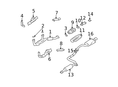 Exhaust Components for 2001 Nissan Maxima #1