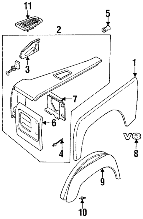 Fender & Components for 1994 Land Rover Defender 90 #0