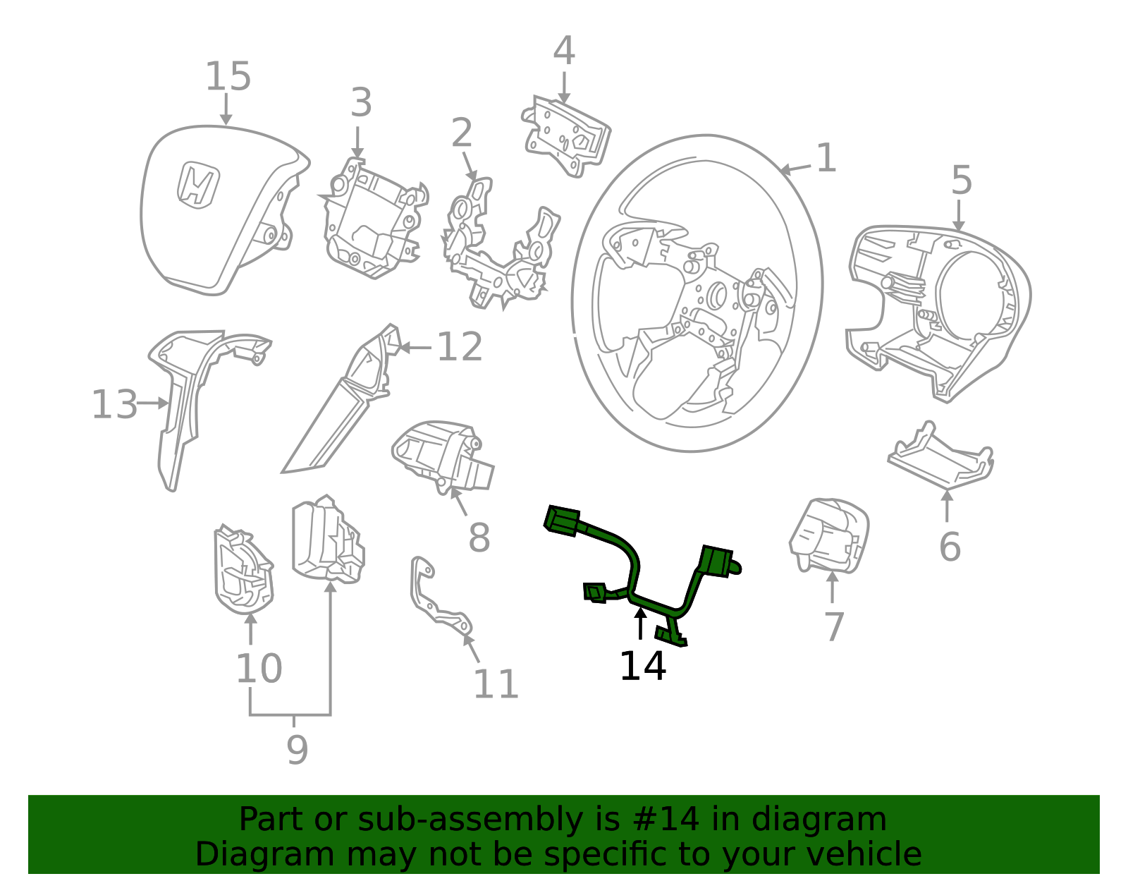 77901 77901-TA0-A20 - Steering Wheel Wiring Harness 2008-2012 Honda | Honda ...