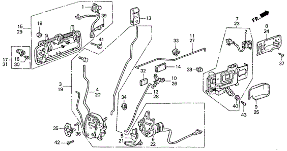 Front Door Locks for 1990 Acura Legend #0