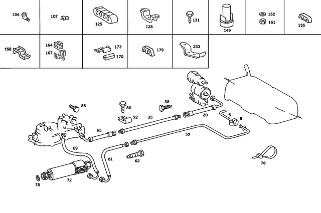 1249971990 - Fuel System: Spring Hose Clamp for Mercedes-Benz Image image