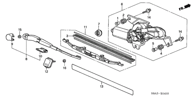 Rear Wiper for 2003 Honda CR-V #0