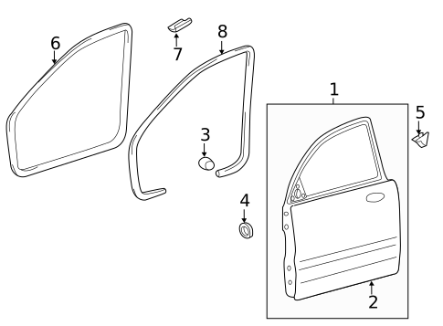 Door & Components for 2011 Hyundai Sonata #2