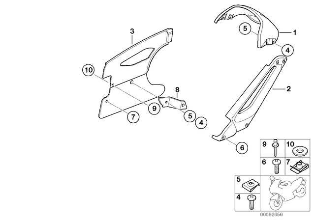 46627665461 - : Bracket, Wheel Cover, Bottom Right - BehÖRde for BMW-Motorrad Image