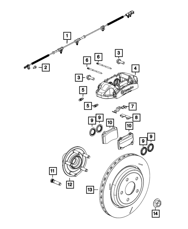 68525317AA - Brakes: Disc Brake Caliper Assembly, Left for Mopar Image