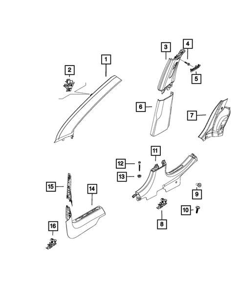 Panels-Moldings-Scuff Plates, Pillar, Cowl, 1/4 Panel Trim and Cargo Covers for 2018 Fiat 500X #0