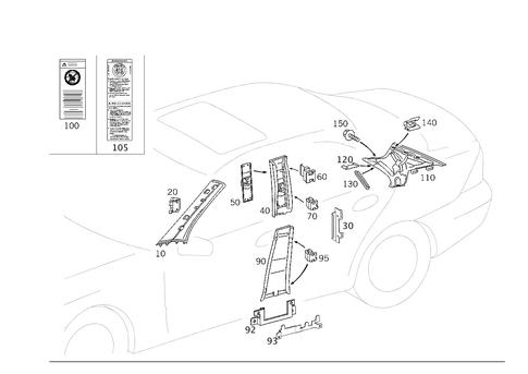 Paneling for a, B, C and D-Pillars for 2002 Mercedes-Benz C32 AMG #0