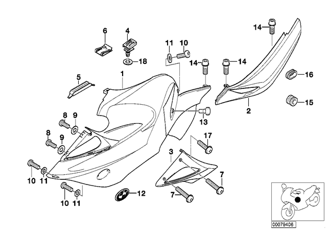 46632328233 - : Lateral Part Left Prime Coated for BMW-Motorrad Image