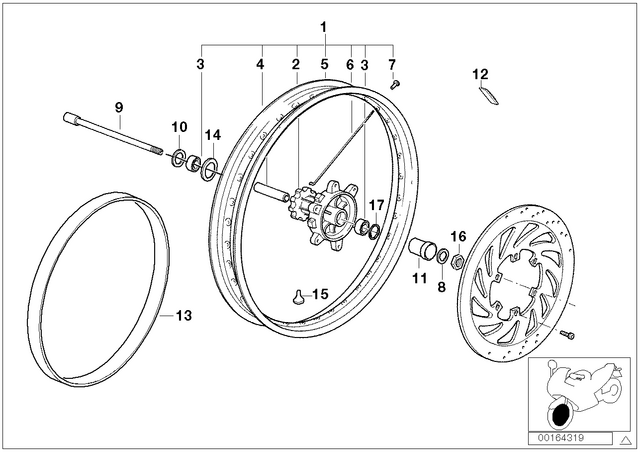 36317696783 - : Wheel Rim Front for BMW-Motorrad Image