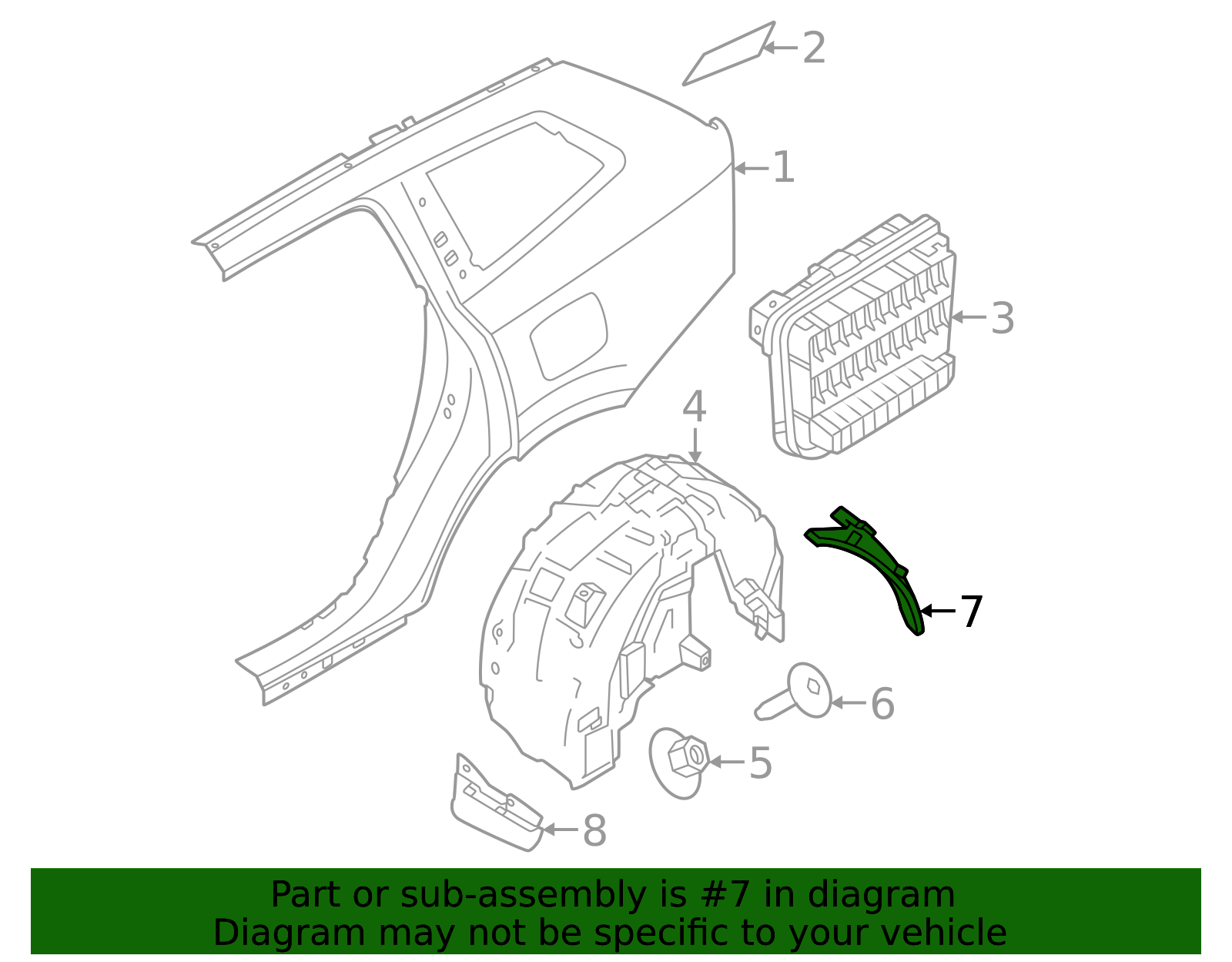 2025-2026 Volvo EX90 Quarter Panel Splash Shield Insulator 32352611 ...