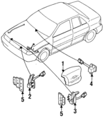 F5CZ58043B13A - Electrical: Driver Air Bag for Ford: Escort Image