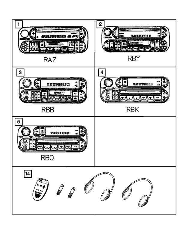 5091519AA - Instrument Panel and Radios and Consoles: Am/fm/cassette With Cd Radio for Mopar Image