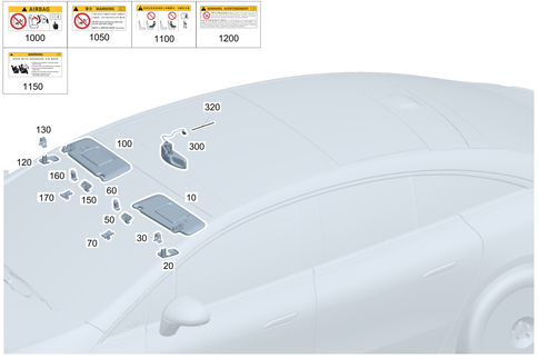 Sun Visor, Inside Rearview Mirror, Grab Handle for 2025 Mercedes-Benz EQS AMG #0