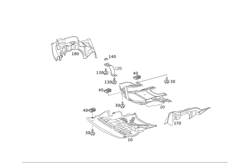 Engine Compartment Panelling, Gasoline Vehicles for 2003 Mercedes-Benz CLK55 AMG #0