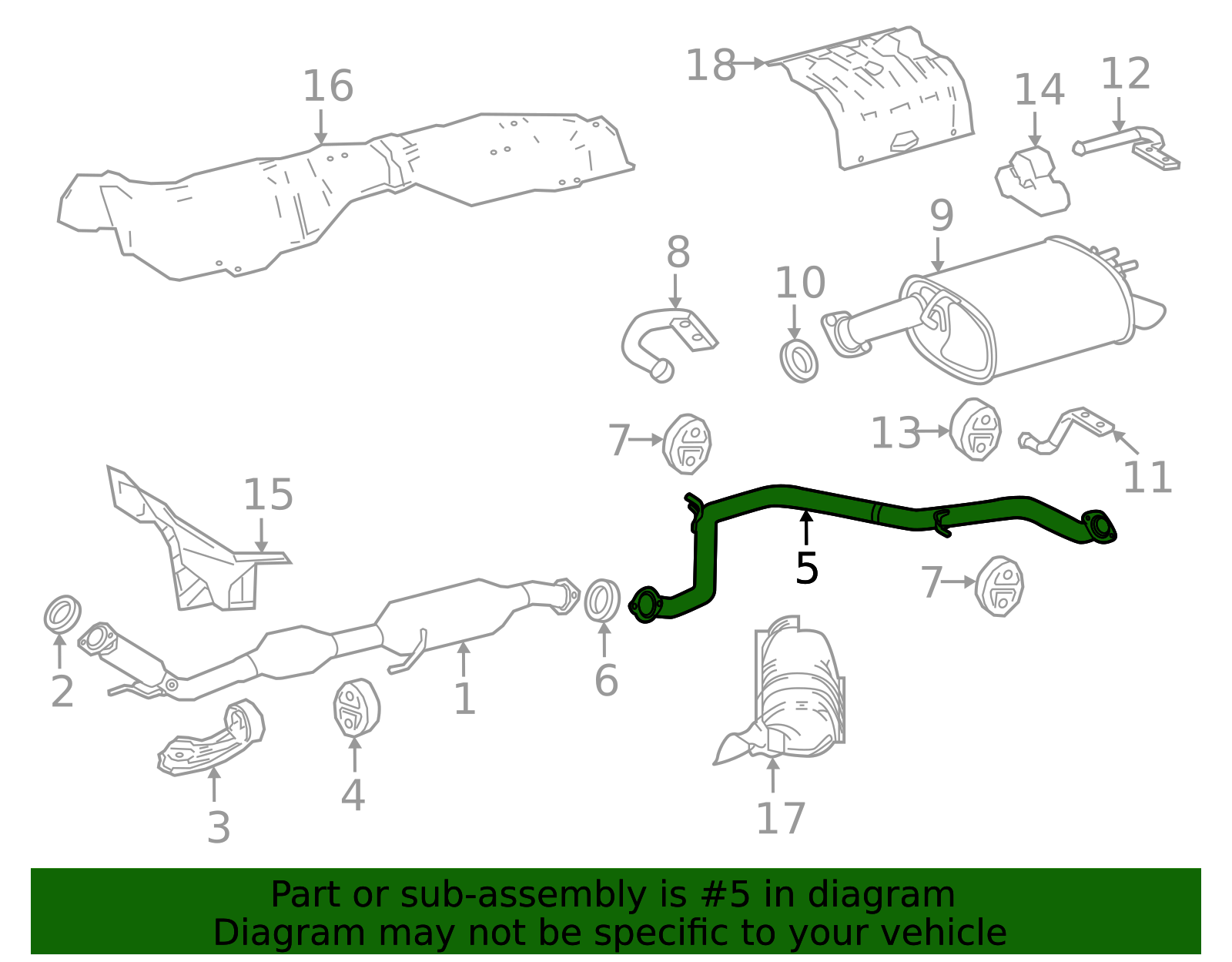 Color F0200 2025 Toyota Camry Exhaust Intermediate Pipe 17420-F0200 | Toyota Parts ...