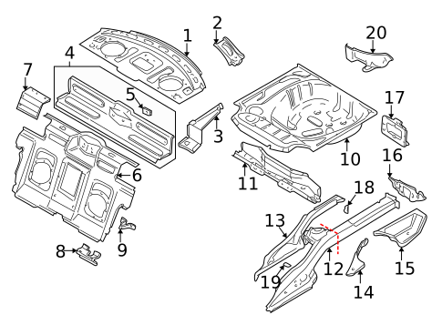 Rear Floor & Rails for 2002 Volvo C70 #0