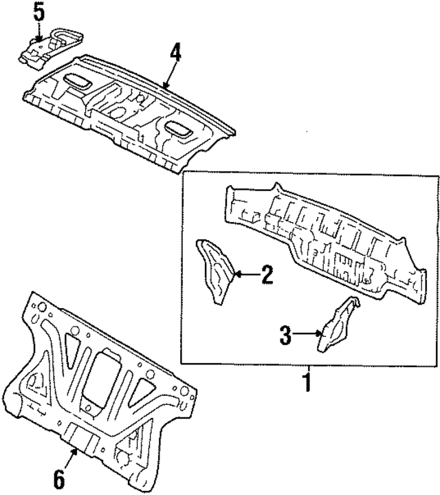 66100SY8A01ZZ - Body: Panel Below Lid for Acura Image