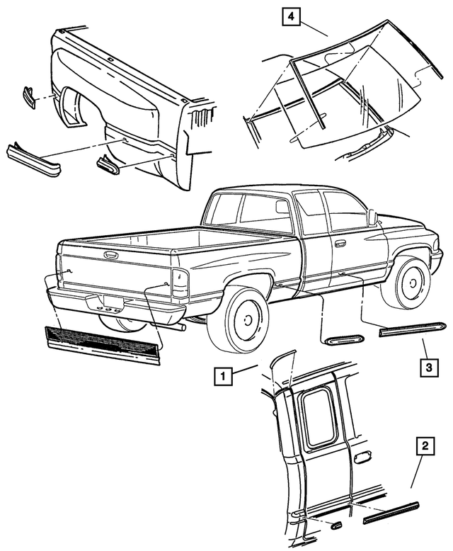 55076539AB - : Cargo Door Molding, Left for Mopar Image