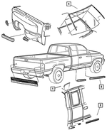 55076539AB - Exterior Ornamentation: Cargo Door Molding, Left for Dodge: Ram 2500, Ram 3500 Image