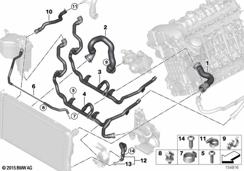 Cooling System Coolant Hoses for 2014 BMW Z4 35is #0