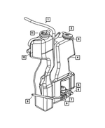 55056383AA - Wiper/Lock Cylinder and Keys: Coolant Overflow Hose for Mopar Image