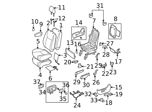 Front Seat Components for 2005 Toyota Sienna #6