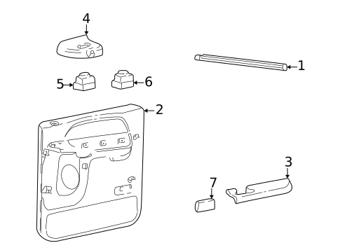Interior Trim - Rear Door for 2004 Ford Excursion #0
