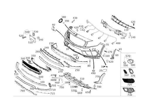 Front Bumper for 2020 Mercedes-Benz GLA250 #0