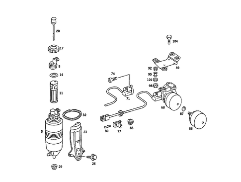 Hydraulic System Used for Selflevelling Device & Asd for 1986 Mercedes-Benz 190E #0