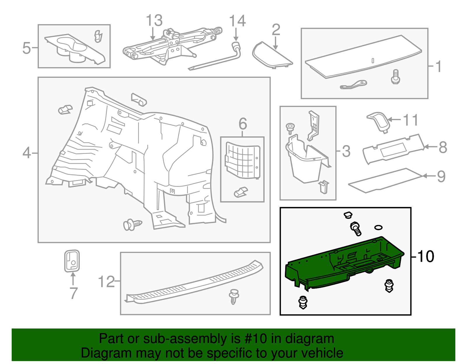 Genuine Toyota Rear Compartment part# 64993-0E110 for 2014-2019 Toyota ...