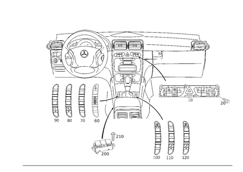 Switch in Instrument Panel and Center Console for 2002 Mercedes-Benz C240 #0