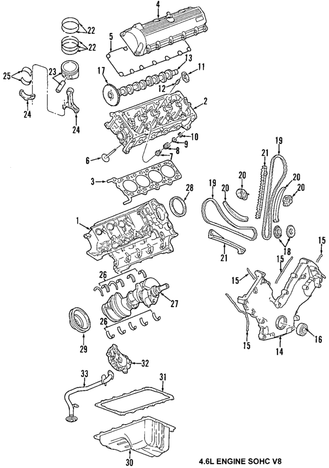 7L2Z6010B - Engine: Cylinder Block for Ford: Crown Victoria, E-150, E-150 Econoline, E-250, Expedition, Explorer, Explorer Sport Trac, F-150, F-150 Heritage, F-250, Mustang | Lincoln: Town Car | Mercury: Grand Marquis, Marauder, Mountaineer Image