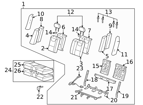 Rear Seat Components for 2008 Chevrolet Malibu #0