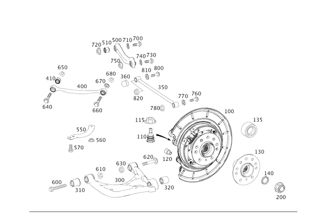 1644270074 - Rear Axle: Pin for Mercedes-Benz: GL320, GL550, ML320, ML350, ML450, ML500, ML550, ML63 AMG, R320, R350, R500 Image image