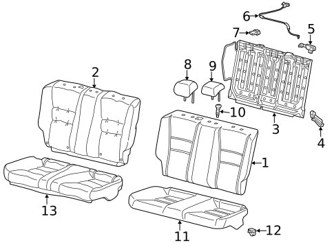Rear Seat Components for 2016 Honda Accord #1