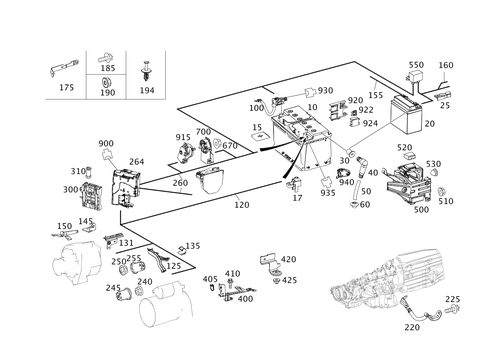Battery, Starter and Alternator Line for 2015 Mercedes-Benz C 250 #0