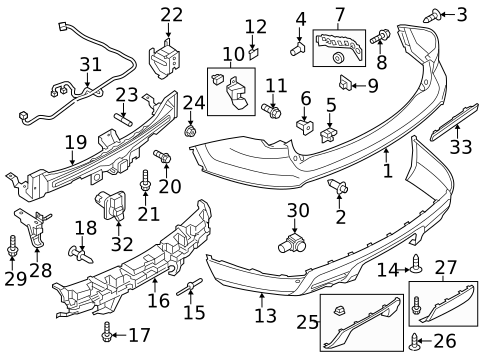 Bumper & Components - Rear for 2012 Ford Explorer #1