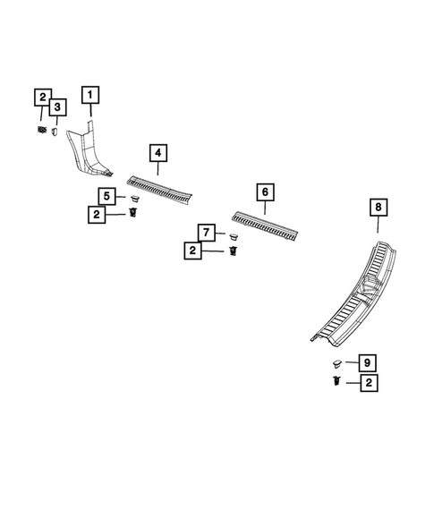 Panels-Moldings-Scuff Plates, Pillar, Cowl, 1/4 Panel Trim and Cargo Covers for 2018 Dodge Journey #2