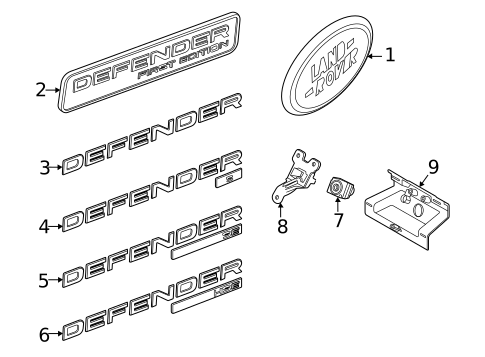 Exterior Trim - Back Door for 2020 Land Rover Defender 90 #0