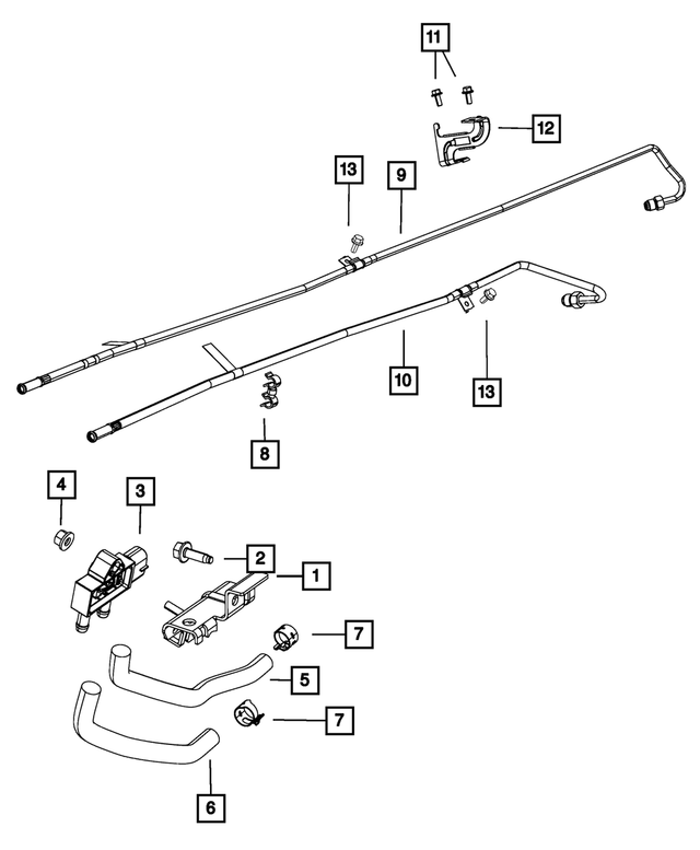 68058442AA - Exhaust: Differential Pressure Hose for Mopar Image