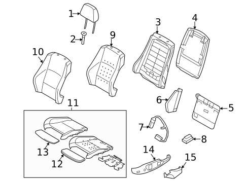 Passenger Seat Components for 2012 BMW 128i #1