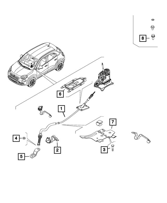 68501933AA - Transmission: Gearshift Bracket for Dodge: Hornet | Fiat: 500X | Jeep: Renegade Image