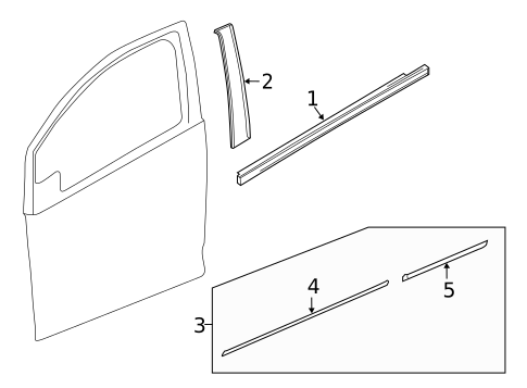 Exterior Trim - Front Door for 2020 Chevrolet Spark #0