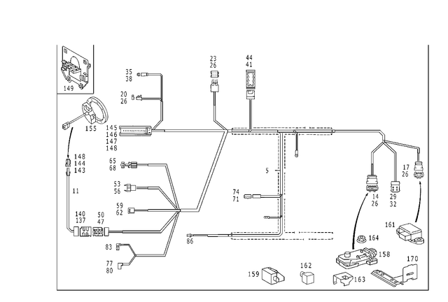 2024409409 - Electrical Equipment and Instruments: Wiring Harness for Mercedes-Benz: C280, C43 AMG Image image