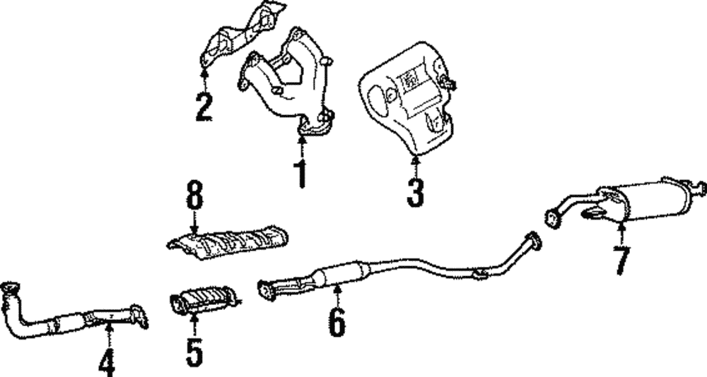 馬圖2 1997-2000 Mitsubishi Mirage Exhaust Manifold MR258472 | OEM