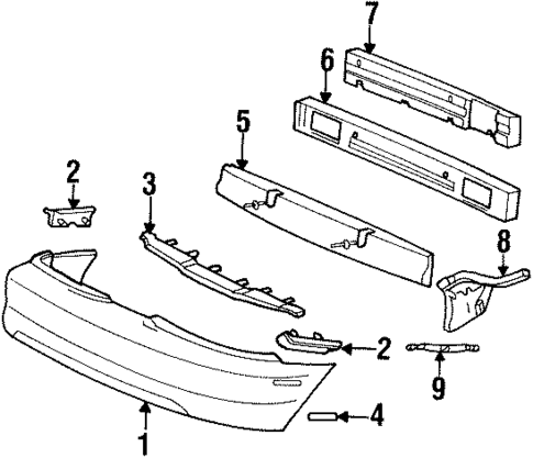 Bumper & Components - Rear for 1997 Ford Mustang #0
